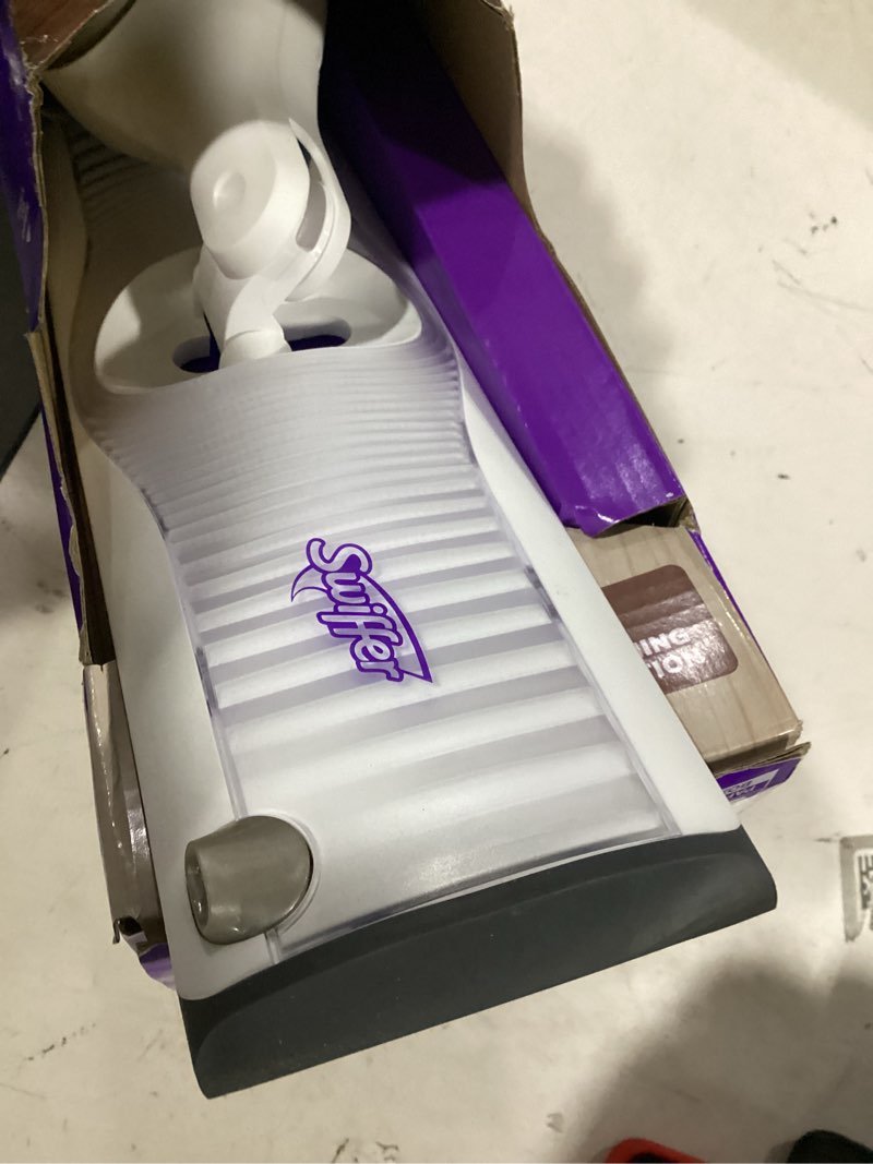 Condition photo showing Good Condition for swiffer power mop wood kit with refill, unscented, 1 handle + 1 solution & 2 pads