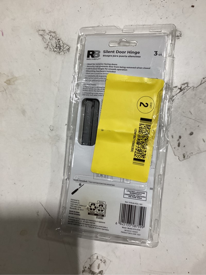 Condition photo showing Good Condition for reliabilt silent 4-in h x 5/8-in radius matte black mortise interior door hinge
