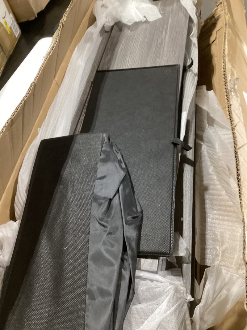 Condition photo showing Good Condition for Queen Size Headboard with Drawers, Outlets & USB Ports,Sturdy Wood Bed Frame with Adjustable Height, Built-in LED Lighting (Grey, Queen 59 * 7.08 * 45.7) Grey Queen 59*7.08*45.7