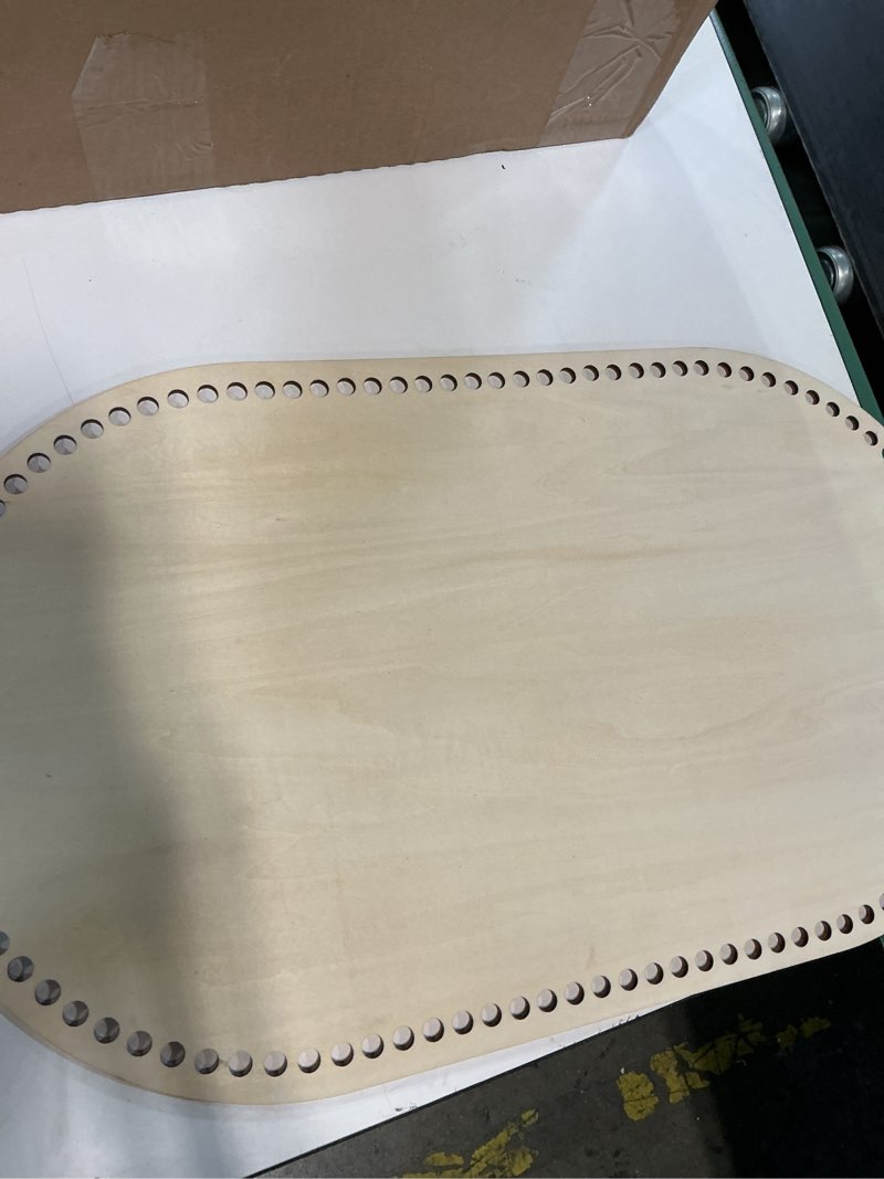Condition photo showing Good Condition for large moses basket wood bottom 27.56 x 15.75 inches,oval natural wood base shaper for diy crochet or knitting weaving crafts home decoration (1pc)