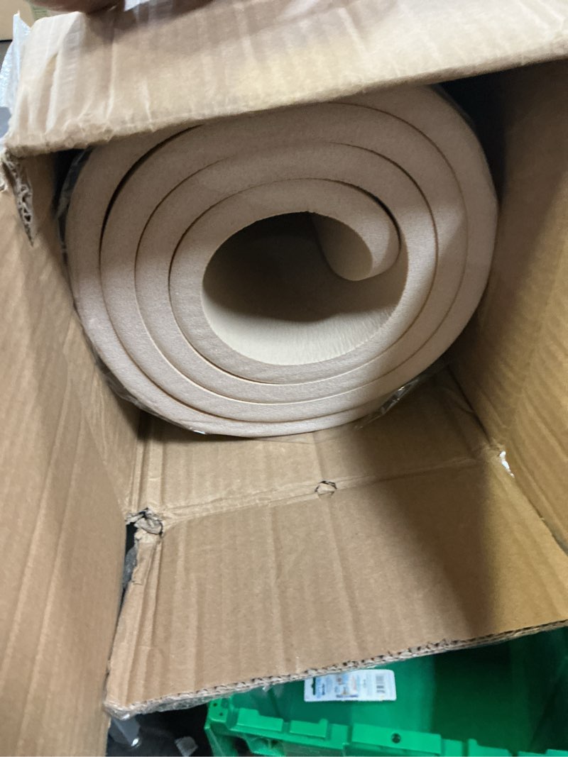 Condition photo showing Good Condition for Yoga Mat Premium Non Slip Thick – Extra Comfortable Exercise Mat for Home Workouts, Pilates, Stretching & Gym – Cushioned NBR Foam, Gym Mat with Strap, for Women & Men Beige 74.5 x 40 x 0.6 in