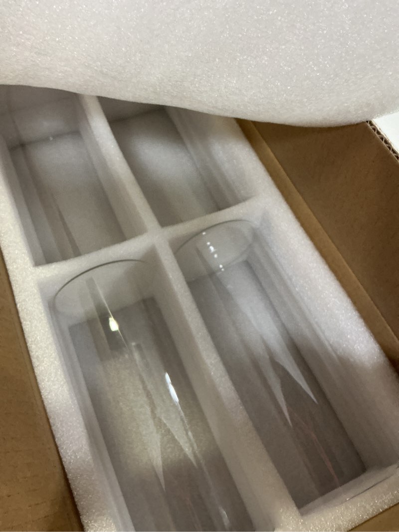 Condition photo showing New/Like New for 4pcs glass cylinder vases for centerpieces - 8 inch tall glass vases for flowers, hurricane candle holders floating candle vase for table centerpiece formal dinners home decor 4pcs 8"tall vases