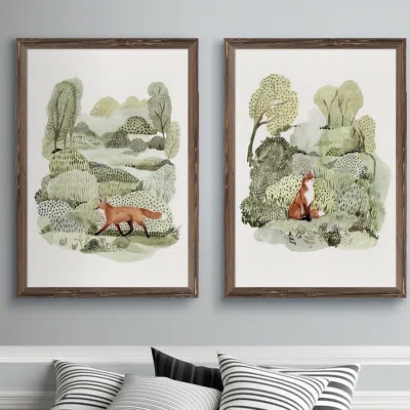  Fox Glen I - 2 Piece Framed Painting P 18 x 24 