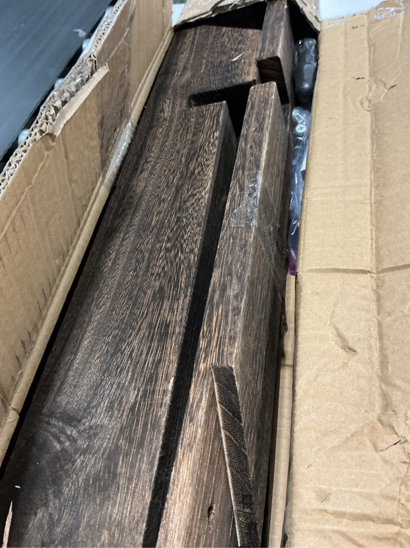 Condition photo showing As Is for 7FT Wedding Arch, Heptagonal Wood Arch for Wedding Ceremony, Arbor Backdrop Stand for Garden Parties, Indoor, Outdoor, Wooden Arbor Rustic Farmhouse Theme heptagon 7ft