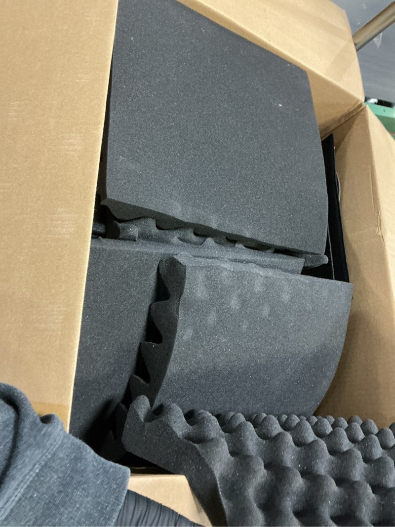 Condition photo showing As Is for TroyStudio Portable Vocal Booth, Large Foldable Microphone Isolation Shield, Music Recording Studio Sound Echo Absorbing Box, Desk & Stand Use Reflection Filter with Thickened Dense Acoustic Foam Small Size