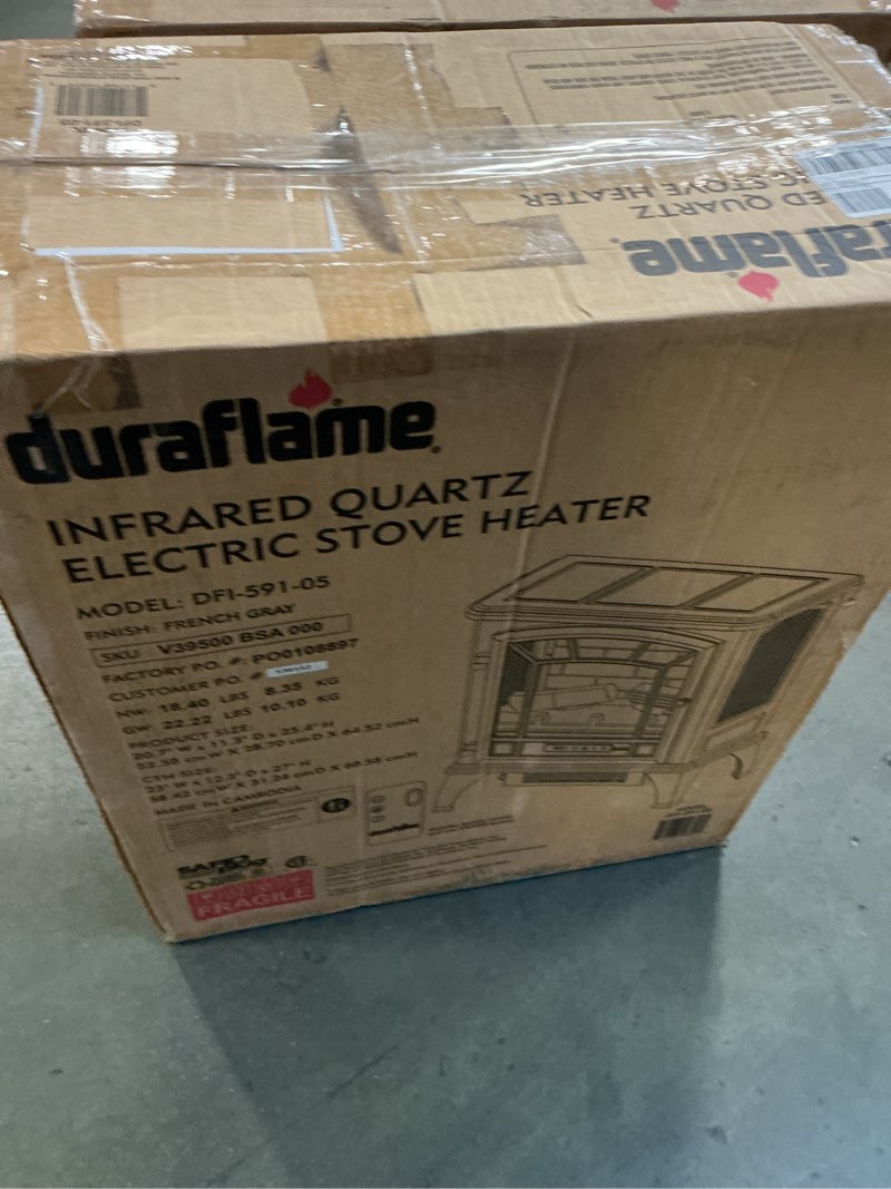 Condition photo showing New/Like New for Electric Fireplace Stove, Fast Heating, 1500W X Infrared Fireplace Heater with 8H Timer, Remote Control, Freestanding Stove with Adjustable 3D Flame Overheat Protection, Indoor Fireplace 20.5"H Black