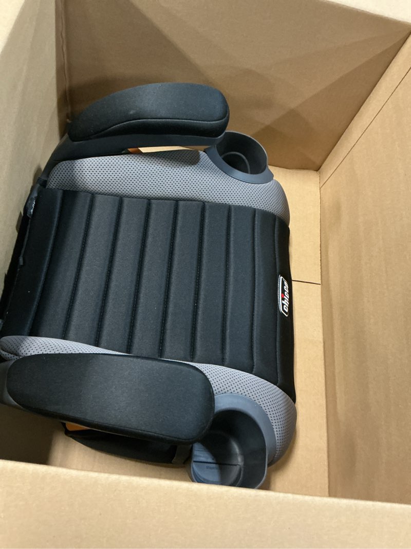 Condition photo showing Good Condition for Chicco GoFit Backless Booster Car Seat Without Latch Attachment, Travel Booster Seat for Car, Portable Car Booster Seat for Children 40-110 lbs. | Shark/Black/Grey GoFit Shark/Black/Grey