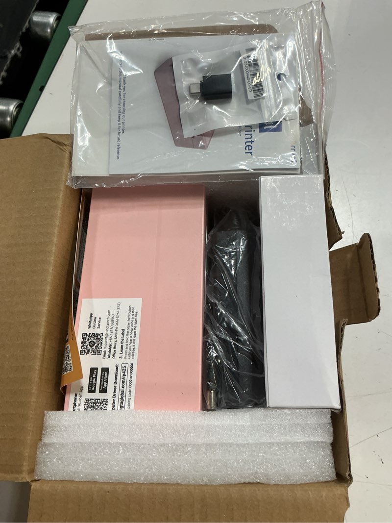 Condition photo showing Good Condition for bluetooth thermal label printer with stand, wireless 4x6 shipping label printer for small business, inkless printing for usps amazon etsy shopify, support iphone android windows mac (pink)