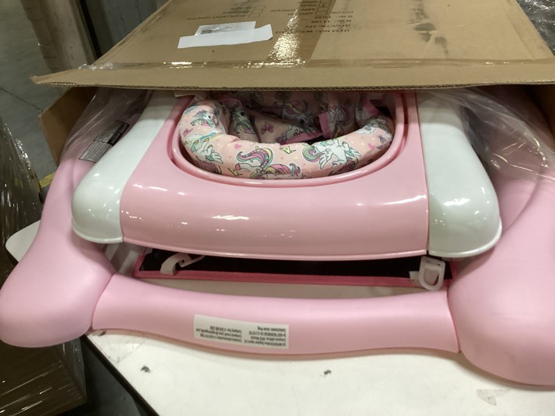 Condition photo showing Good Condition for 5 in 1 Foldable Baby Walker, Activity Baby Walker-Baby Bouncer, Rocker, Activity Center,Seat and Push Walker,Detachable Trampoline Mat, Adjustable Speed Rear Wheels and Height,Ages 6-18 Months(Pink)