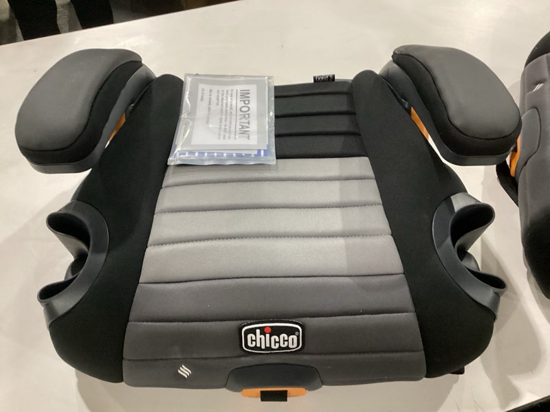 Condition photo showing New/Like New for Chicco GoFit ClearTex Plus Backless Booster Car Seat, Latch Attachment, Quick-Release Latch Removal, Portable Car Booster Seat for Children at Least 4 Years Old and 40-110 lbs | Obsidian/Black