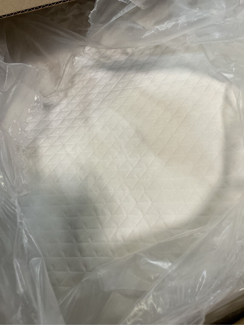 Condition photo showing Good Condition for ruqmuis wedge pillow for acid reflux, bed wedge pillow for headboard 10", pillow wedge for back pain relief, post surgery, elevated pillows for sleeping, snoring, triangle pillow with cover, white 24*24*10 inch white/grey