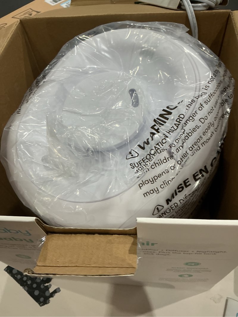 Condition photo showing Good Condition for frida baby 3-in-1 cool mist humidifier for large rooms, top fill humidifier for bedroom, allergy relief, 60 hour runtime + nightlight, auto shut-off, quiet, carry handle, essential oil diffuser