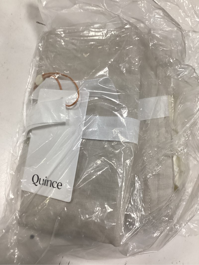 Condition photo showing As Is for european linen euro sham, euro, sand