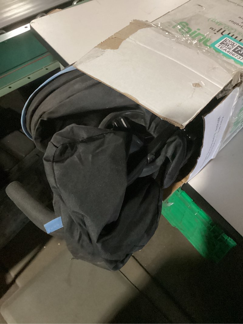 Condition photo showing As Is for Ingenuity 3D Mini Convenience Stroller – Lightweight Stroller with Compact Fold, Multi-Position Recline, Canopy with Pop Out Sun Visor – Umbrella Stroller for Travel & More, Blue/Black