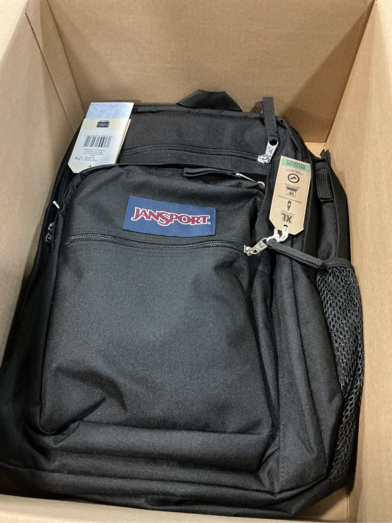 Condition photo showing New/Like New for jansport laptop backpack - computer bag with 2 compartments, ergonomic shoulder straps, 15” laptop sleeve, haul handle - black one size black