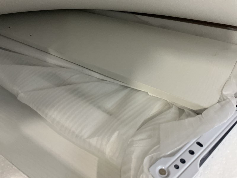 Condition photo showing As Is for (Incomplete) Vanity Desk with Mirror and Lights & Hidden Storage,3-Color Adjustable Lights, 4-Tier Open Shelves,Large Drawer, Extra-Wide 19.3\" Desktop, White Dressing Table for Bedroom White -(Round mirror)