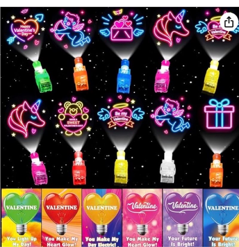  Touch the image to zoom in 28 Pack Valentines LED Finger Lights,Valentines Day Gifts for Kid with Valentine Cards Exchange Gifts School Classroom Prizes Valentines Day Gifts for Kids Boy Girl Valentine Party Favors
