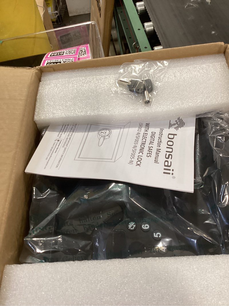 Condition photo showing Good Condition for bonsaii safe, 0.6 cubic safe box with electronic keypad, removable shelf, for valuables jewelry and documents in home, hotel, or business, 9.84" x 13.78" x 9.84" inches, sf002 0.60 cu.ft. (standard)