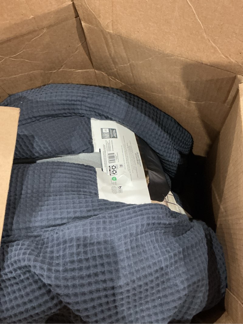Condition photo showing Good Condition for better homes & gardens 3-piece grey waffle stripe comforter set, adult king