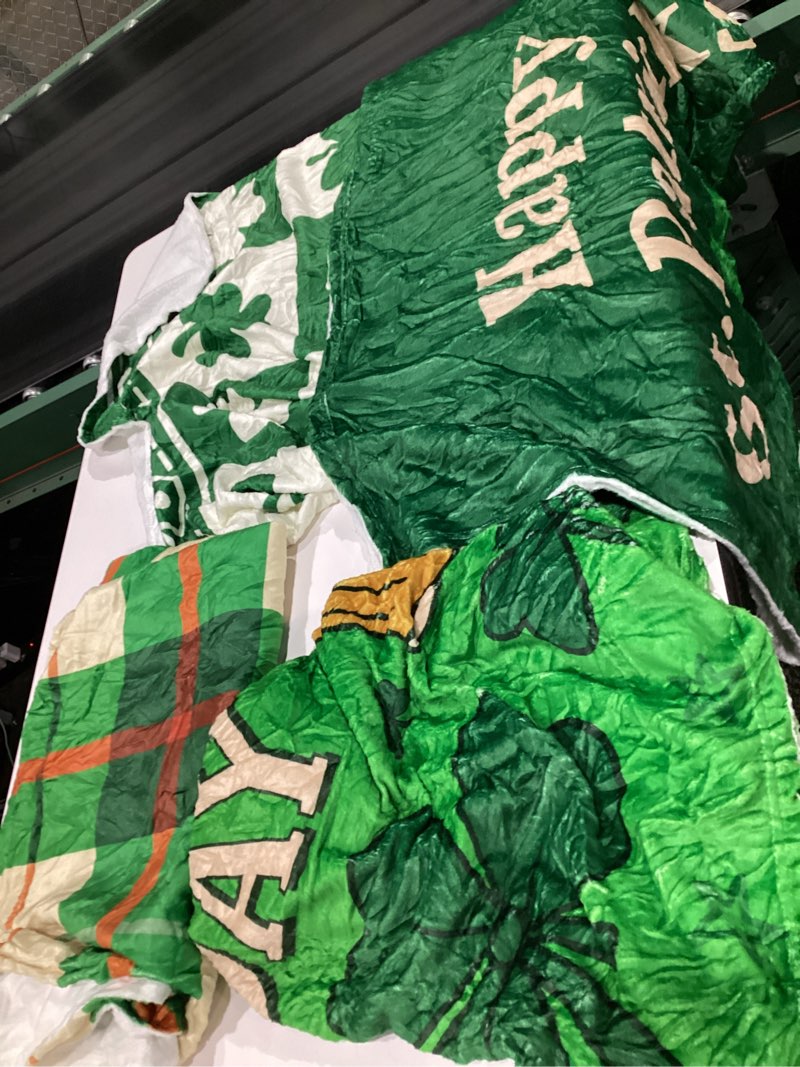 Condition photo showing Good Condition for Buryeah 4-Pack St. Patrick's Day Throw Blankets, Green Irish Shamrock Flannel Throws Soft Cozy Lightweight Decorative Blankets for Couch Sofa Home Decor Irish Gifts, 40 x 50 Inch Irish Festival