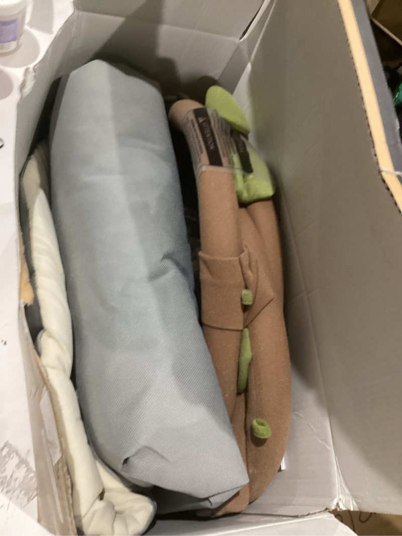 Condition photo showing As Is for Blissful Diary Baby Play Gym & Activity Mat, Leaf Shaped Baby Tummy Time Play Mat with 6 Detachable Toys, Promotes Motor Skills & Sensory Development, Newborn Baby Essentials Gift, Oatmeal Beige