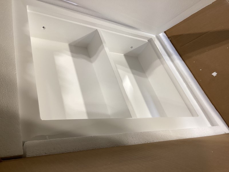 Condition photo showing Good Condition for solid wood 14 x 18 recessed medicine cabinet,2-tier, medicine cabinet organizer,wall niche, bathroom wall cabinet, recessed bathroom cabinet,recessed wall cabinet, bathroom cabinet with storage, white classic 2-tier white