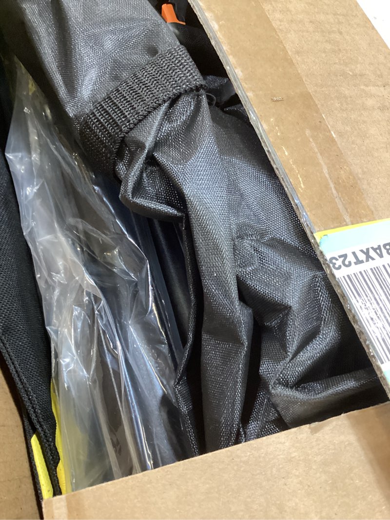 Condition photo showing As Is for Heavy-Duty Backdrop Stand 10x8.5 ft, Upgrade Telescopic Adjustable Photography Backdrop Stand for Parties, Stage Decoration Stand with Clamps, Sandbags, Carring Bag 10x8.5 ft Black