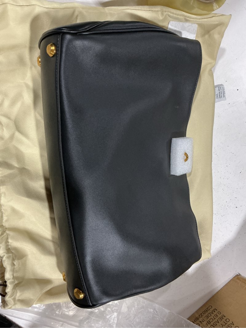 Condition photo showing Good Condition for hedexe genuine leather tote bag for women: soft cowhide shoulder handbags for ladies - satchel purse for travel work(large) leather 01 black