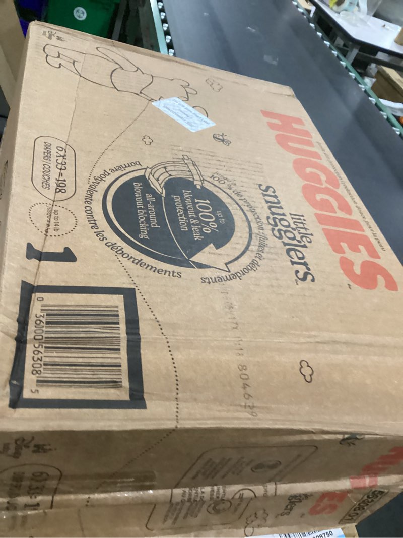 Condition photo showing New/Like New for huggies size 1 diapers, little snugglers diapers, size 1 (8-14 lbs), 198 count (6 packs of 33), packaging may vary