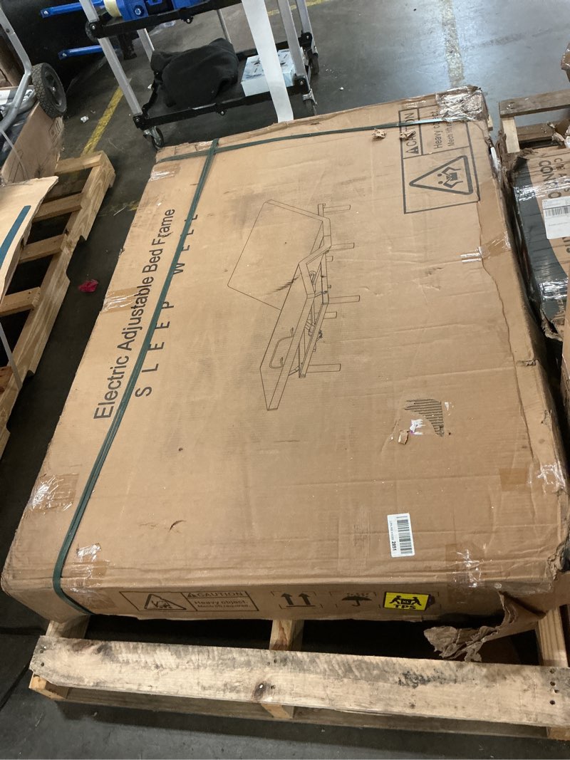 Condition photo showing Good Condition for queen adjustable bed base frame, wireless remote & lift motor, dual usb ports,ergonomic upholstered bed frame, under bed lighting, independent head and foot tilt wireless remote queen (u.s. standard)