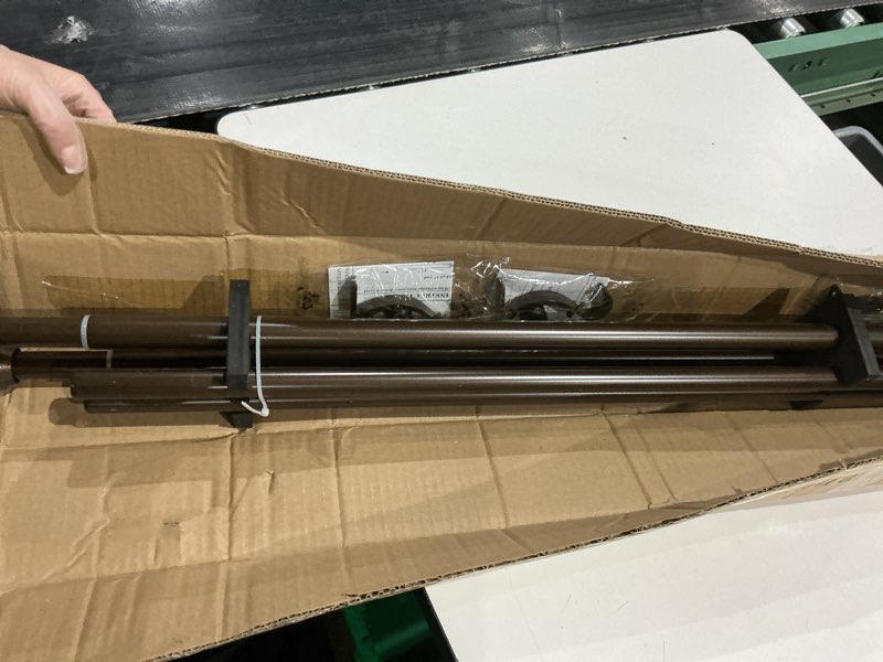 Condition photo showing Good Condition for 2 pack telescoping curtain rods, 1inch diameter drapery rods 72-144inch length adjustable rod with brackets window treatment-dark bronze dark bronze 72-144"