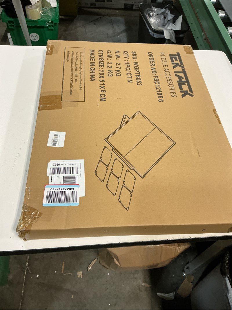 Condition photo showing New/Like New for tektalk foldable jigsaw puzzle board with 4 angle adjustable bracket/stand, lightweight portable puzzle mat plateau with wooden easel, foldaway felt puzzle table, for up to 1500 pieces (black)