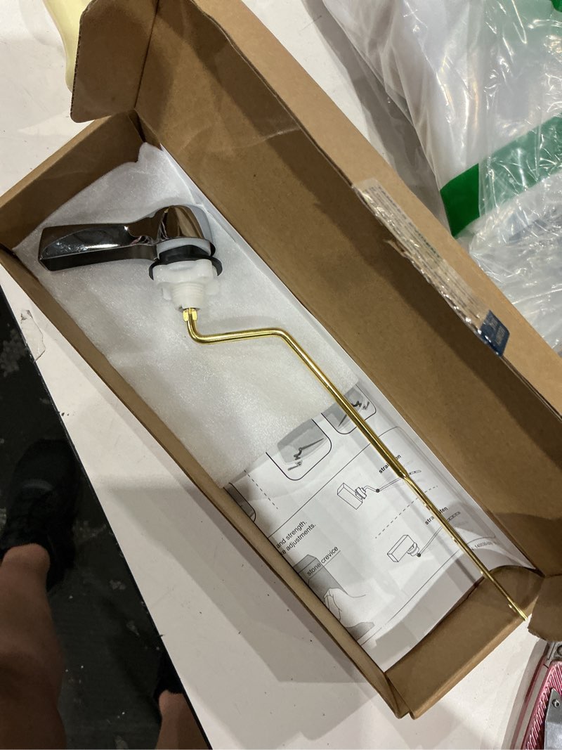 Condition photo showing Good Condition for hibbent universal metal side mount toilet handle replacement kit, brass toilet flush tank lever with stainless steel flapper chains for most toilets, chrome finish side mount chrome