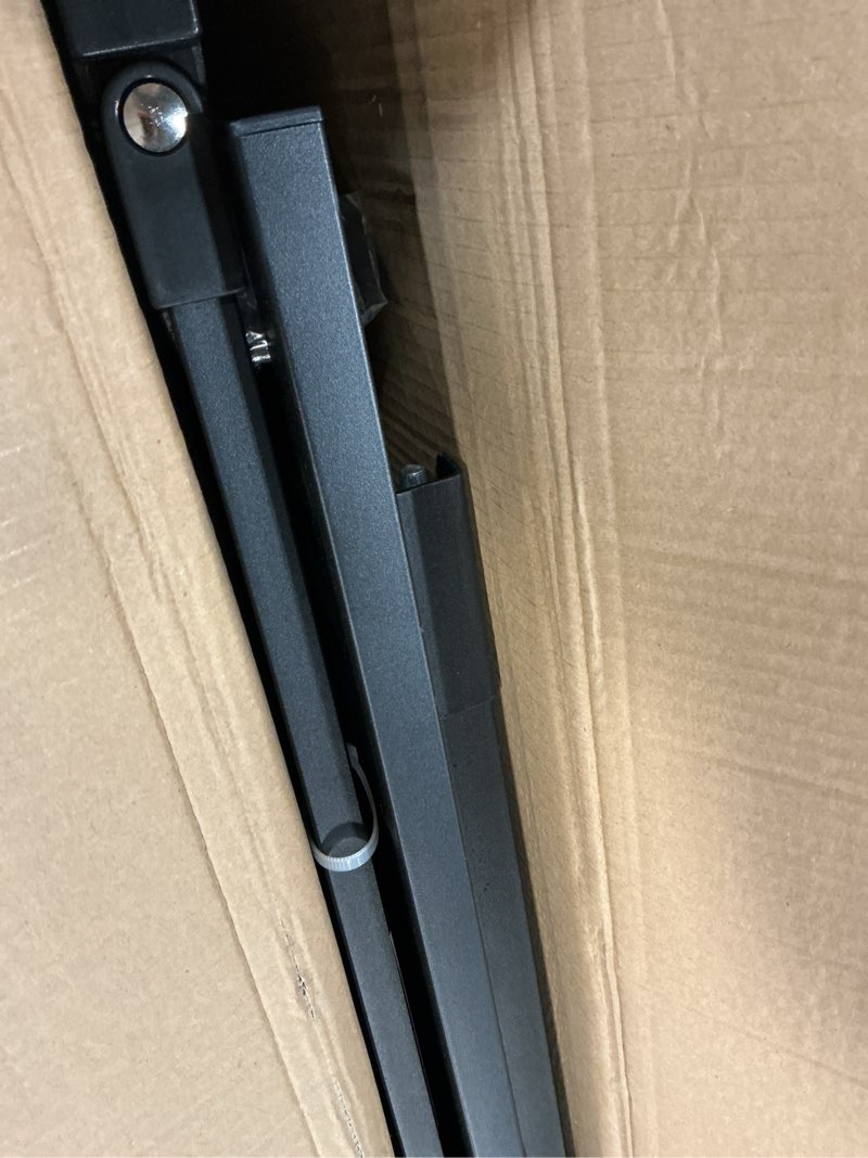 Condition photo showing As Is for dearbb extra wide baby gate ultra narrow spacing 30.11-77.36" pressure mounted double lock swing auto close walk through metal safety pet gate for stairs and house doorway kitchen black 69.48"-77.36"