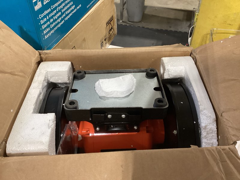 Condition photo showing Good Condition for vevor bench grinder, 6-in single speed, 3450rpm high-speed table grinders with 450w 3.8a 3/5hp induction motor, 36/60-grit grinding wheel & adjustable eye shield for fast sharpening grinding 6 inch high-speed