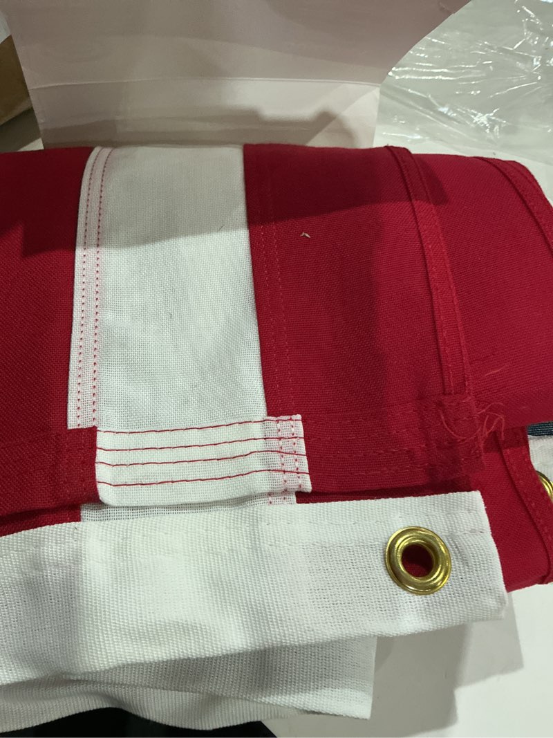 Condition photo showing Good Condition for valley forge flag 5.23-ft w x 2.92-ft h patriotic embroidered flag