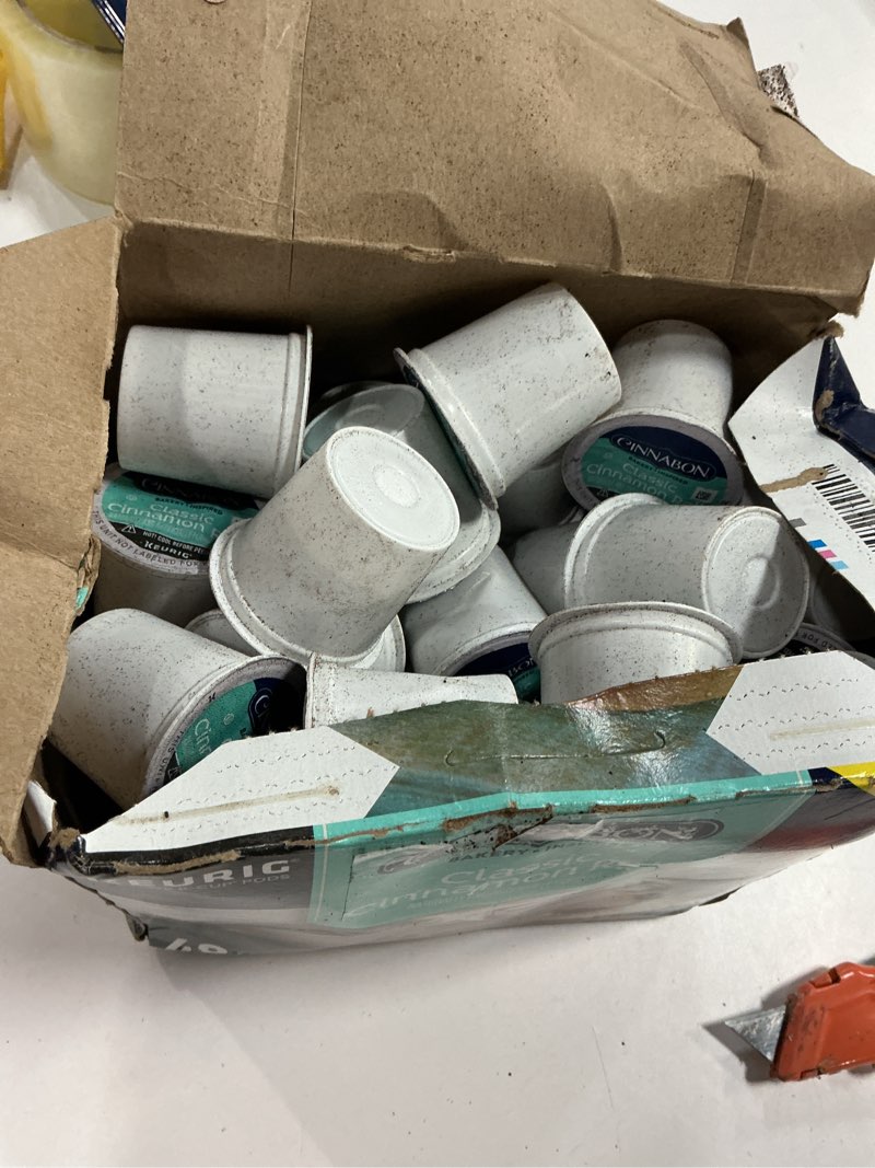 Condition photo showing As Is for Cinnabon Classic Cinnamon Roll Keurig Single-Serve K-Cup Pods, Light Roast Coffee, 48 Count Classic Cinnamon Roll 48 Count (Pack of 1)( BB 19/JUL/2027)