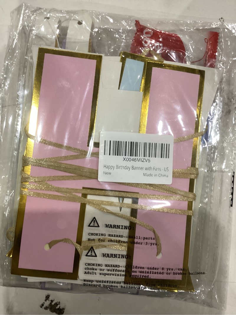 Condition photo showing New/Like New for KatchOn, Macaron Birthday Decorations Set - Pack of 18 | Happy Birthday Decorations | Pastel Happy Birthday Banner with Honeycombs, Paper fans, Garlands and Swirls | Pastel Party Decorations