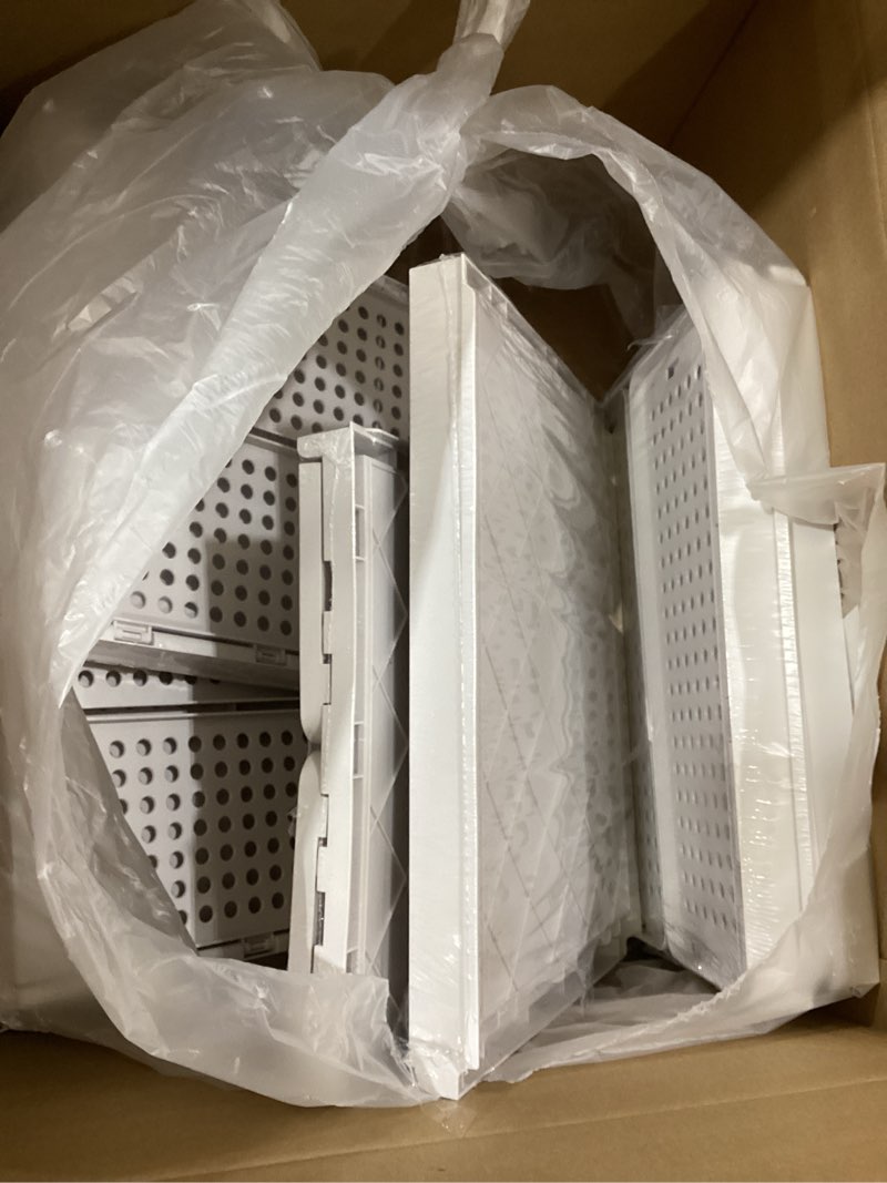 Condition photo showing Good Condition for Stackable Closet Storage Basket - Stackable Storage Bins, Multifunctional & Foldable Closet Organizer Waterproof, Wardrobe Cupboard Space-Saving Hat Storage Drawer Organizer, White