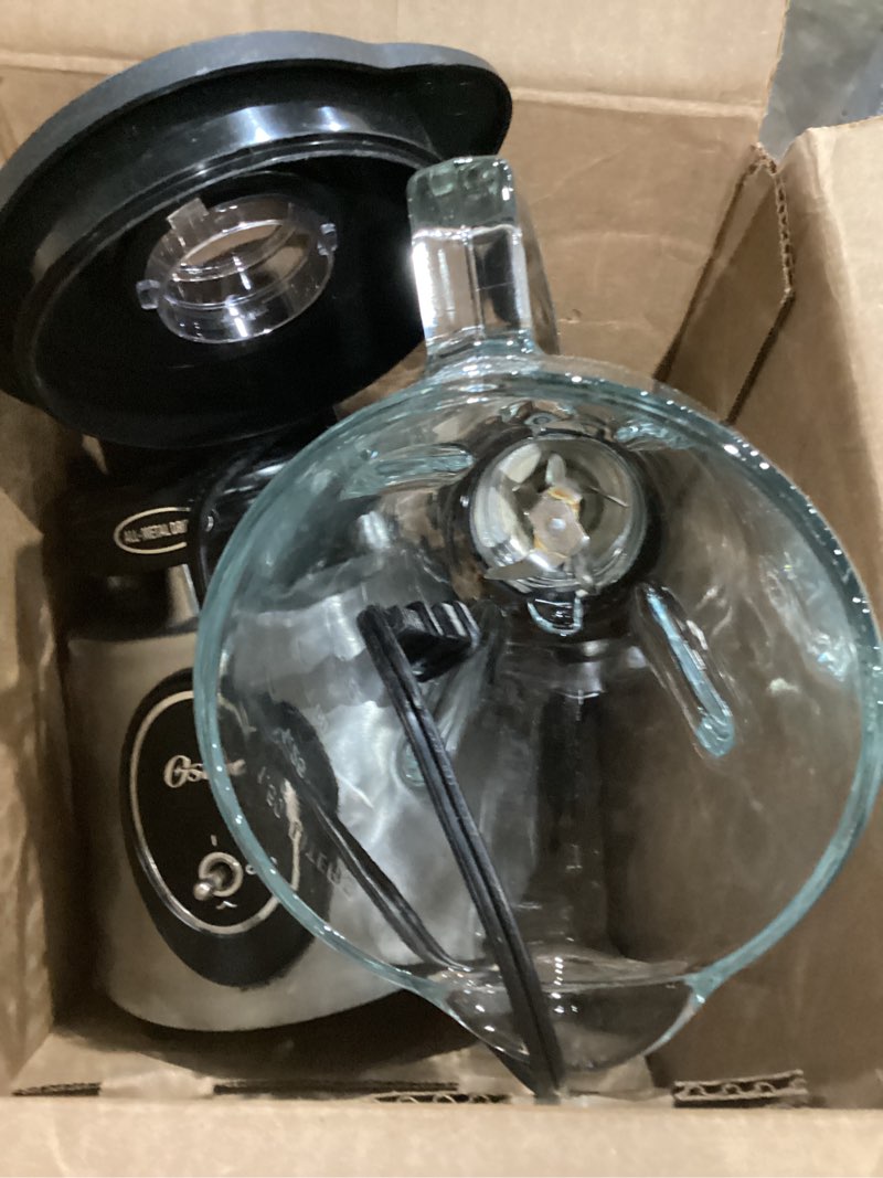 Condition photo showing As Is for Oster Classic Series Heritage Blender with 6-Cup Glass Jar, 1000W Power, Stainless Steel Countertop Kitchen Blender