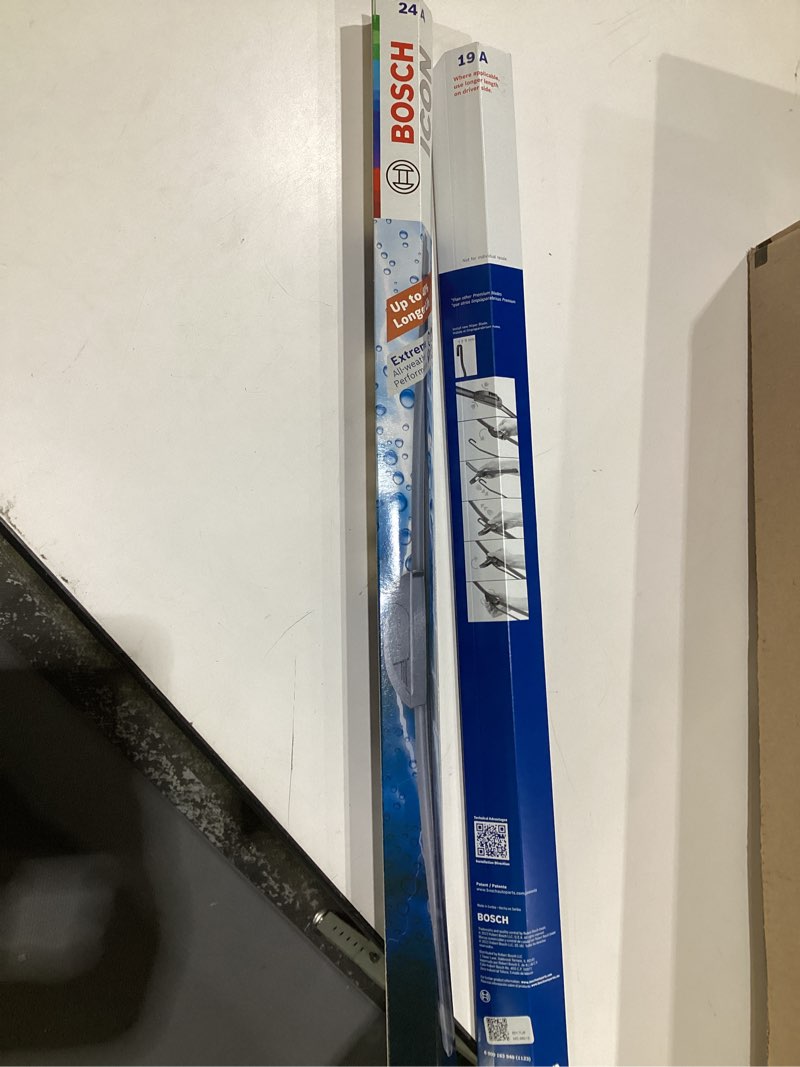 Condition photo showing New/Like New for BOSCH 24A19A ICON Beam Wiper Blades - Driver and Passenger Side - Set of 2 Blades (24A & 19A) Front (24A & 19A) ICON Combo Pack (Front)
