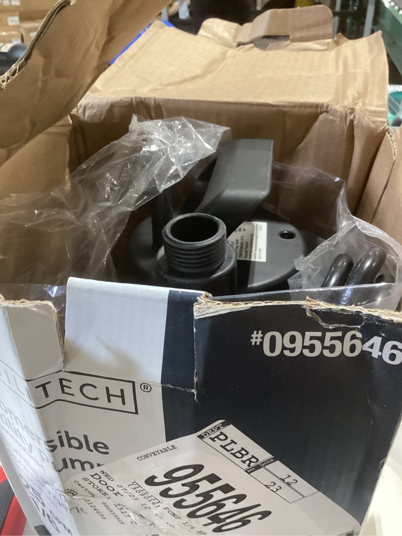 Condition photo showing As Is for utilitech 1/6-hp 115 -volt 25-gallon thermoplastic submersible utility pump