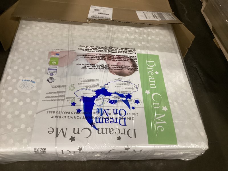 Condition photo showing New/Like New for dream on me honeycomb orthopedic firm fiber standard baby crib mattress, greenguard gold and jpma certified, 5” fiber core optimum support, fits crib and toddler bed, waterproof vinyl cover white