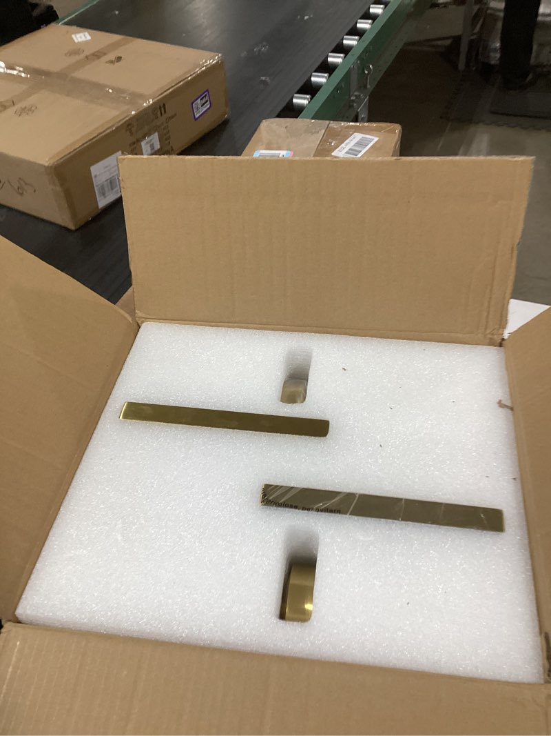 Condition photo showing Good Condition for Raindrop Brass Crystal Wall Sconce: Set of 2 Clear Solid Indoor Sconces with Bulbs - Luxury Modern Gold Light Fixtures - Dimmable Vanity Lamp for Bedroom Living Room Bathroom Hallway Bedside Lighting Elegant Gold 2 Pack