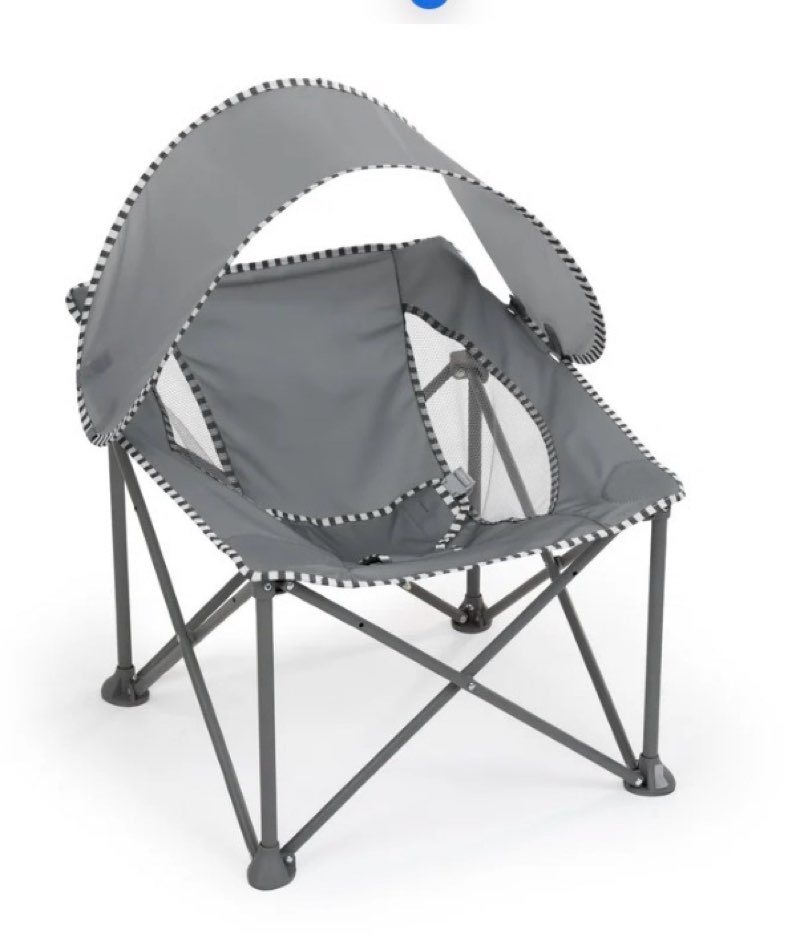 Bright Starts Pop 'N Chill Travel Seat, Grey, Newborn