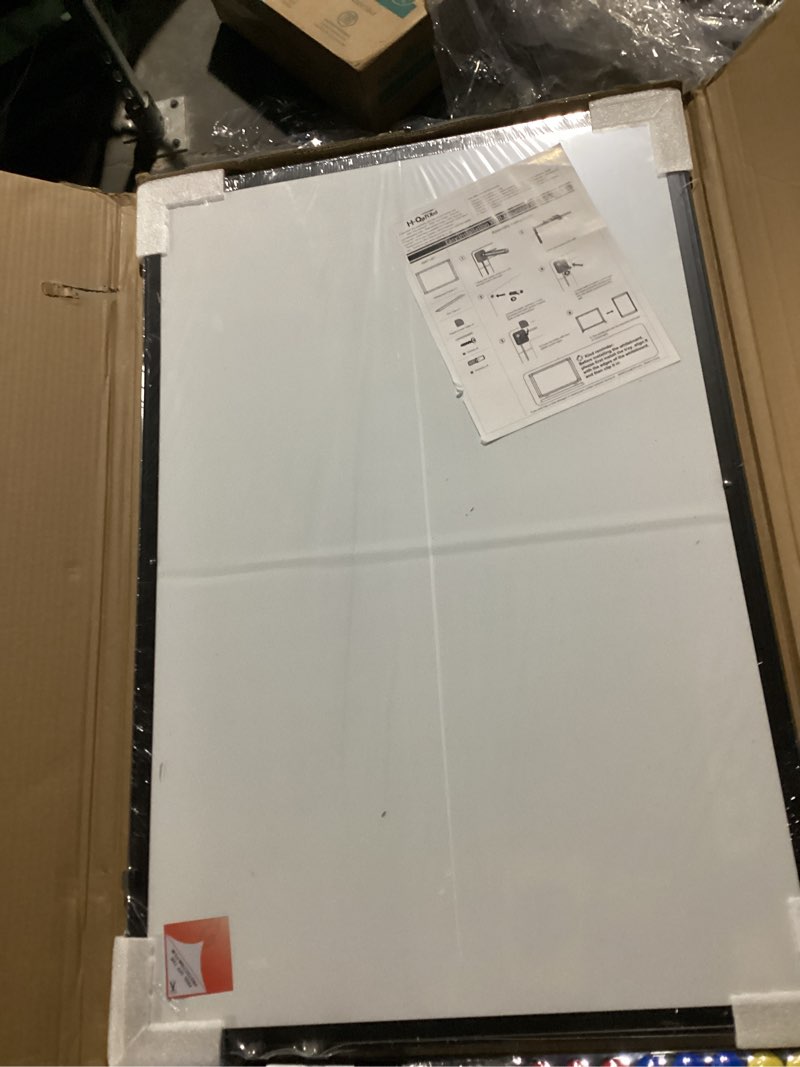 Condition photo showing New/Like New for H-Qprobd 36"x24" White Board for Wall Double-Sided Magnetic Dry Erase Board with Black Aluminum Frame, Presentation Whiteboard Suitable for Home, Office, Classroom & Kitchen