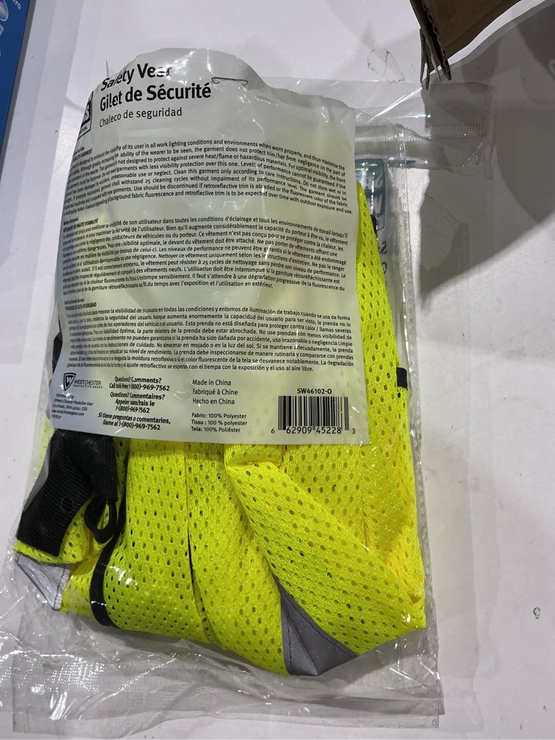 Condition photo showing Good Condition for safety works yellow polyester high visibility reflective safety vest