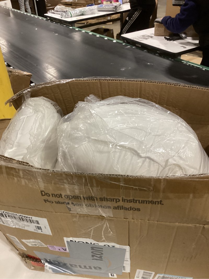 Condition photo showing Good Condition for Serta Down Illusion Soft Hypoallergenic Soft/Medium Bed Pillows for Side, Stomach or Back Sleepers (2 Pack), Queen, White White Queen Soft/Medium