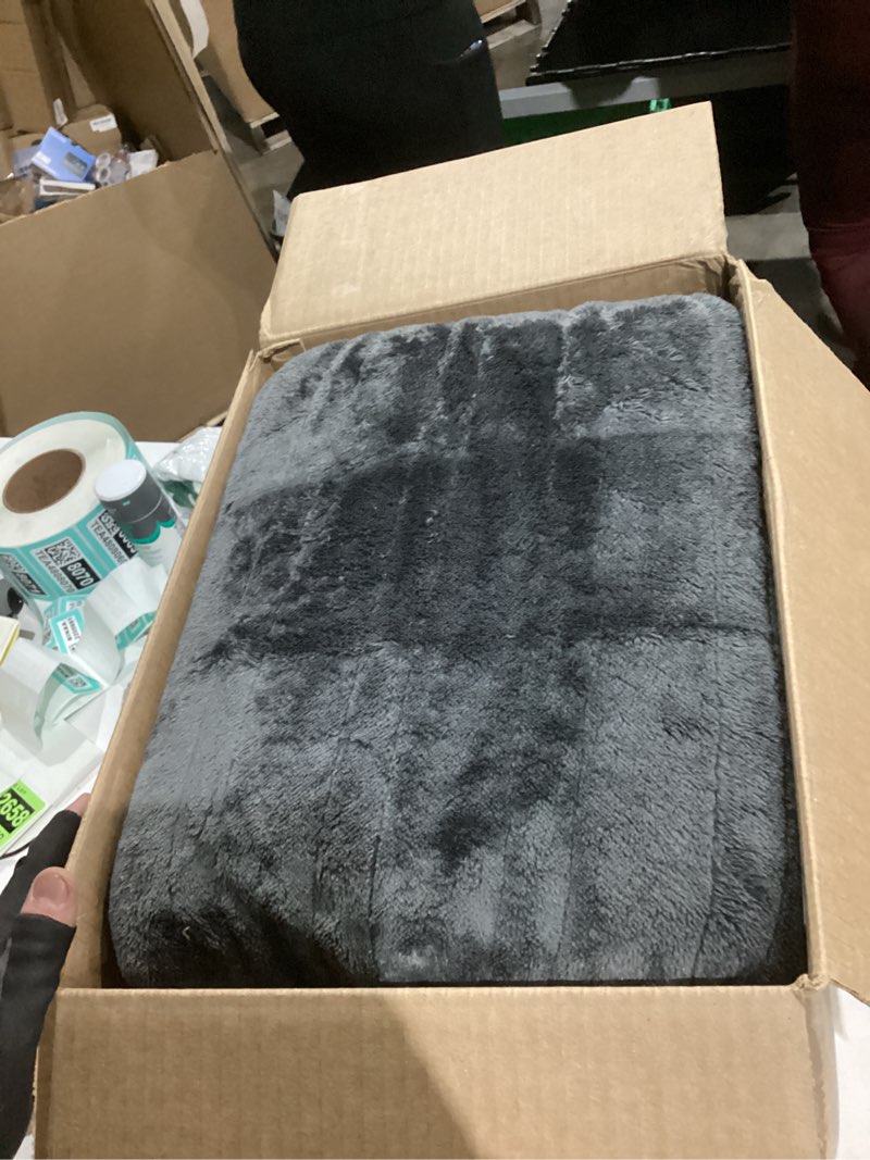 Condition photo showing New/Like New for Heated Blanket Electric Blanket Full Size 72''x84'' with 9 Heating Levels, 1-10 Hour Auto Shut Off, Machine Washable, Flannel & Sherpa Soft Warming Blanket for Couch, Bed, Office - Dark Grey 02 - Dark Grey 72''x84''(Full)