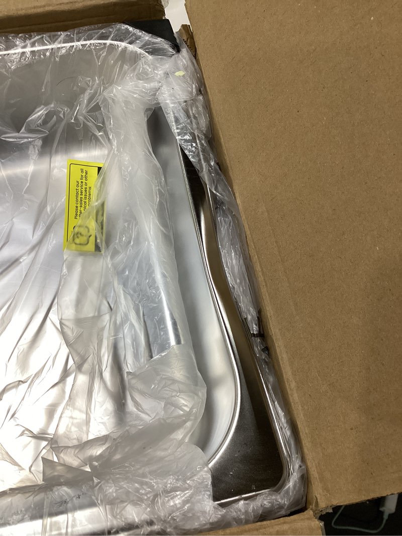 Condition photo showing As Is for wantjoin steam table hotel pans 1/1 full size 4 inch deep 6 pack, stainless steel metal tray sets food storage container for restaurant chafing dishes commercial buffet catering supplies 4" deep 1/1 size thickened